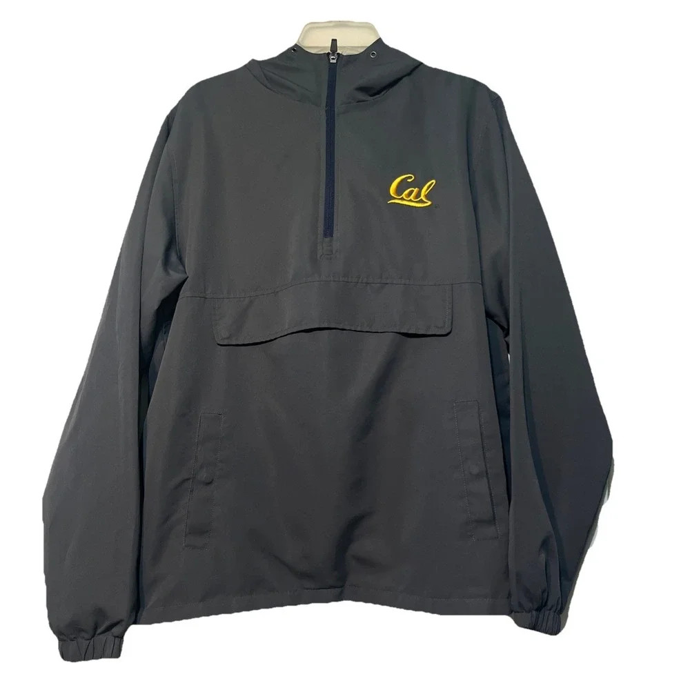 Colosseum Men's Med Jacket, California, Gray Front‎ Flap Pocket 1/2 Zip
